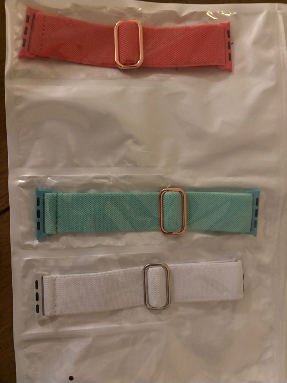 Brand new Set of 3 Replacement Apple Watch Bands – Coral, Mint, White